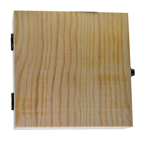 barenx Square Unpainted Wood Jewelry Box Plain Unfinished Wood Trinket - WoodArtSupply