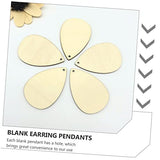 SEWACC 50pcs Water Drop Earrings Wood Piece Earring Pendants with Hole Ornament Earrings DIY Earring Supplies Earring Making Charm Unfinished Earring SEWACC