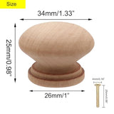 Cangder 20Pcs Wood Dresser Knobs, Unfinished Mushroom Shape Wooden Furniture Cabinet Knobs Single Handle Pulls with Screws (Diameter :1.34 inches, Cangder