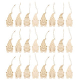 NOLITOY 40 Pieces Christmas Wooden Gnome Hanging Ornaments, Unfinished Wood Cutouts Slices Elf Pendents with Rope for Christmas Tree DIY Craft Making NOLITOY