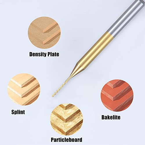 HUHAO 10Pcs CNC Machine Router Bit Mini PCB Carbide End Mill Tools 0.6mm Tip Cutting Bits CNC Milling Cutters Kit & CNC Cutter Milling HUHAO