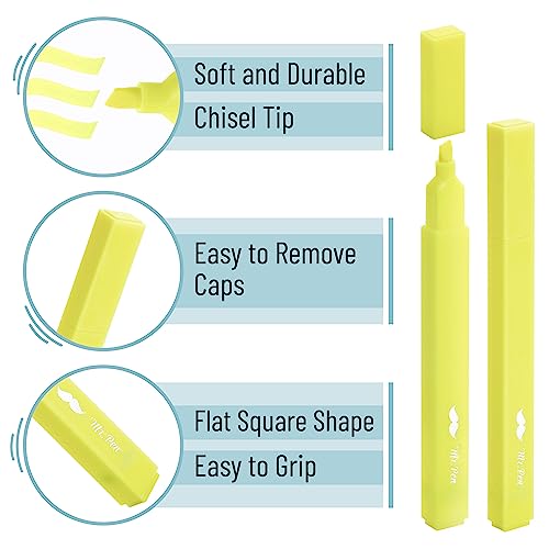 Mr. Pen- Aesthetic Highlighters, 12 pcs, Yellow, Chisel Tip, Bible Highlighters and Pens No Bleed, Bible Highlighter Pens, Cute Highlighters, No Mr. Pen