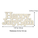 3pcs Happy 4th of July Letter Wood Sign American Star Patriotic Hanging Wooden Plaque DIY Craft Project with Ropes for Memorial Day Veterans Day JANOU