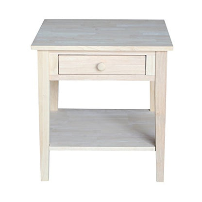 IC International Concepts Spencer End Table, 24 in W x 24 in D x 25 in H, Unfinished
