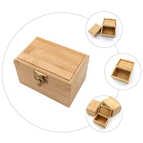Holibanna 1pc Box Wooden Storage Box Makeup Organizers Jewelry Organizer Necklace Storage Bag Unfinished Girls Ring Holder Wood Watch Display Case Holibanna