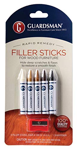 Guardsman Wax Wood Furniture Filler Sticks, Furniture Scratch Repair Kit for Wood Floors, Cabinets, Chairs, and Furnishings, 5 Colors Guardsman