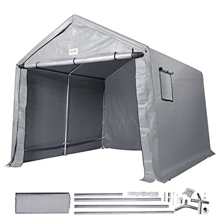 VEVOR Portable Shed Storage Shelter Outdoor, 10x10x8.5 ft Heavy Duty Instant Storage Tent Tarp Sheds with Roll-up Zipper Door and Ventilated Windows VEVOR