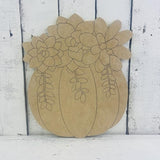 Succulent Pumpkin Cutout, Fall Shape, Wood Shape, Paint by Line, Build-A-Cross Build-A-Cross