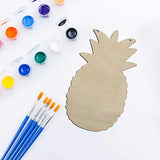 JANOU 3pcs Pineapple Shaped Unfinished Wood Sign Blank Pineapple Hanging Wooden Plaque DIY Craft Project Wood Sign with Rope Door Wall Art JANOU
