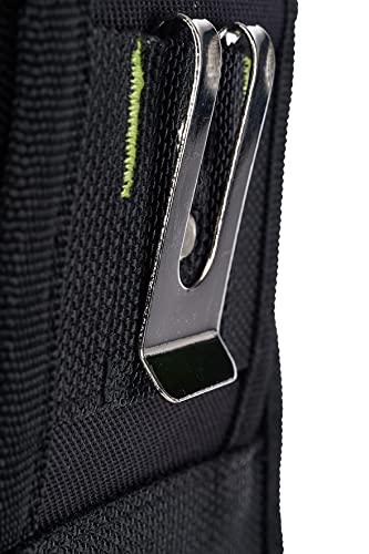 AWP Organizer Tool Pouch | 7 Pockets & Loops for Tool Organization | Heavy-Duty Metal Belt Clip Attachment - WoodArtSupply