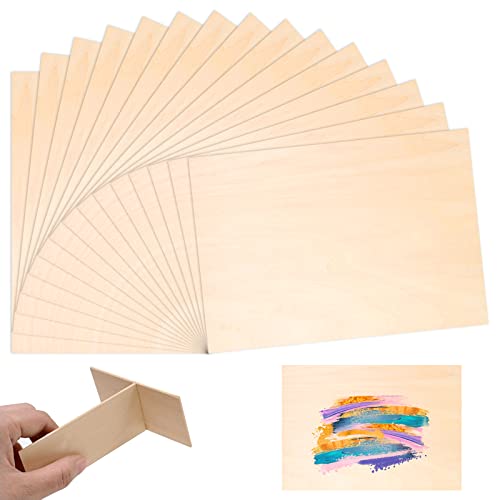 Wpxmer 16 PCS Basswood Sheets, Thin Balsa Wood Sheets 1/16 for Craft Wood Veneer Sheet, 12" x 8" Plywood Sheets for Wood Burning, DIY Projects