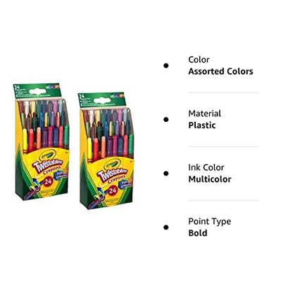 Crayola Crayons, 24 Count Bundle (Pack of 2) - WoodArtSupply