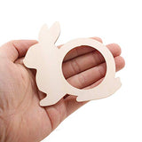 Qingmao 20 Pieces Rabbit Shape Wood Napkin Rings Easter Wooden Napkin Holders Rings Serviette Buckles for Easter Wedding Dining Table Decoration TANGDIAABBCC