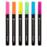KINGART 453-6C PRO Neon 6 Ct. Extra Fine Paint Pens, 0.7mm Tip, 6 Fluorescent Acrylic Paint Markers, Low-Odor Water-Based Quick Dry Paint Markers for KINGART