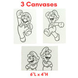 Innovative Designs Super Mario Canvas Paint Set for Kids with 3 Canvases, Acrylic Paint Innovative Designs