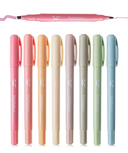 Mr. Pen- Cute Highlighter Pens, Dual Fine & Chisel Tip, Vintage colors, 8 Pack, , Assorted Colors, Colored Markers Mr. Pen