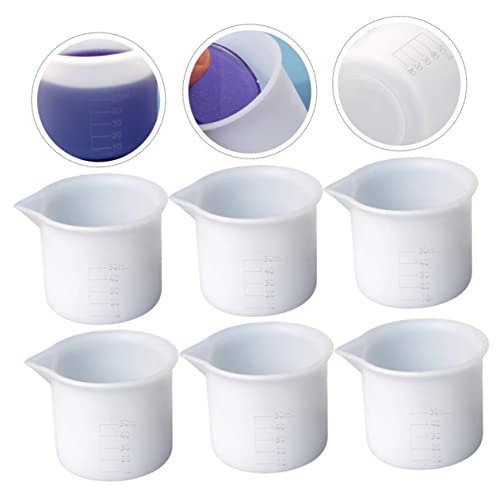 MAGICLULU 6pcs 50ml Silicone Measuring Cup Laundry Detergent Measuring Cup Resin Tools Resin Measuring Cups DIY Material Epoxy Resin Supplies MAGICLULU