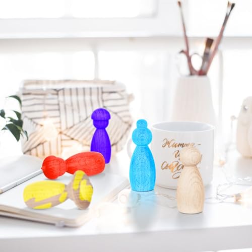 BESPORTBLE 5pcs Wood Peg Dolls Unfinished Wooden Family People Dolls DIY People Bodies Figures Puppet Ornaments for Painting Craft Art Projects Role BESPORTBLE