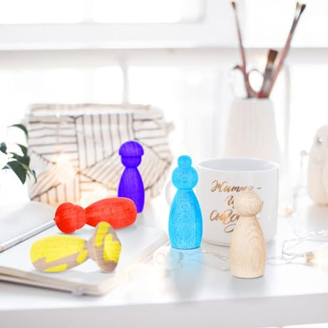 BESPORTBLE 5pcs Wood Peg Dolls Unfinished Wooden Family People Dolls DIY People Bodies Figures Puppet Ornaments for Painting Craft Art Projects Role BESPORTBLE