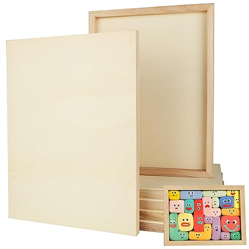 ACXFOND 6 Pack Wood Panels for Painting 12 x 16 Inch Craft Wood Board Unfinished Wood Wooden Panel Boards for Painting, Pouring, Arts, Crafts, Paints ACXFOND