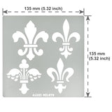 Aleks Melnyk No.251 Metal Stencil, Fleurs de LYS Symbole, French Fleur-de-lis, Lily Flower, Ornament, Vintage, Patterns, Template for Wood Burning, Aleks Melnyk