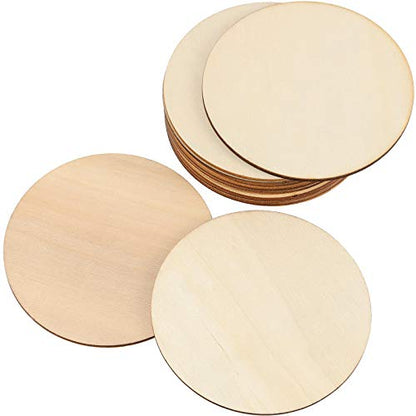 ZEONHAK 50 Pack 7.8 Inches Wood Circle for Craft, Natural Unfinished Wood Rounds, Round Wood Cutouts for Painting, DIY Craft, Decoration