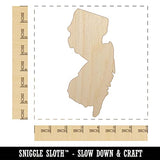 New Jersey State Silhouette Unfinished Wood Shape Piece Cutout for DIY Craft Projects - 1/8 Inch Thick - 6.25 Inch Size Sniggle Sloth