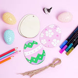 Yookat 50 Pieces Easter Egg Wooden Cutout Unfinished Wood Easter Egg Ornaments Egg Wood DIY Crafts Cutouts Easter Egg Unfinished Wood Slices for Yookat