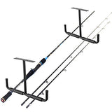 Overhead Garage Storage Hooks Rack Ceiling Mounted, Heavy Duty Utility Hooks Ladder Hanger for Hanging Hose Pipe Lumber & Other Bulky Items (2 Pack, HOSKO