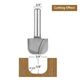 SpeTool 1/4" Shank Bowl & Tray Router Bit 3/4 Cutting Diameter Double Flute Woodworking Milling Cutter Tool SpeTool
