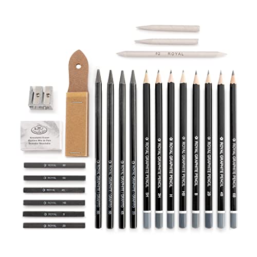 Royal & Langnickel Essentials(TM) Sketching Art Set W/Tin Blue, 1 count (pack of 1) - WoodArtSupply