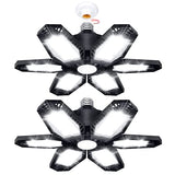 TANBABY 2 Pack LED Garage Lights, 30000LM Deformable Best Garage Light Ceiling LED Shop Lights, 150W E26/E27 LED Light Garage Lighting with 6+1 TANBABY