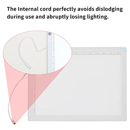 YINGWOND B4 Artist Tracing Light Box Board with Internal Cord, 14.2 * 10.6 in, 3 Levels of Brightness, Ultra-Thin 8000LUX Light Pad for Diamond - WoodArtSupply