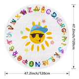 Round ABC Alphabet, Animals Educational Rug, Kids Area Rug, Washable Nursery Rug for Kids Bedroom, Non-Slip Play Mat Ultra Soft Non-Slip Carpet Fubullish