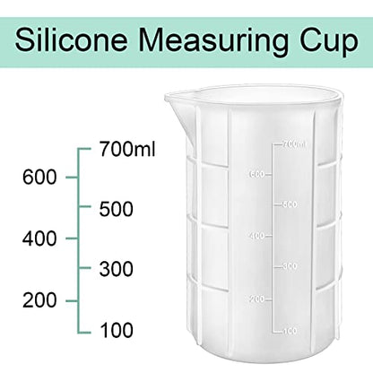 700ml Extra Large Silicone Mixing Cups for Epoxy Resin, Gartful 23 oz Measuring Cups, Casting Making Crafts, Acrylic Paint Pouring, Butter,Chocolate, - WoodArtSupply