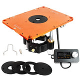 O'SKOOL Motorized Router Lift Systems for 3-1/2" Diameter Motors, 9-1/4'' x 11-3/4'' Plate 5-Piece Insert Ring Kit O'SKOOL
