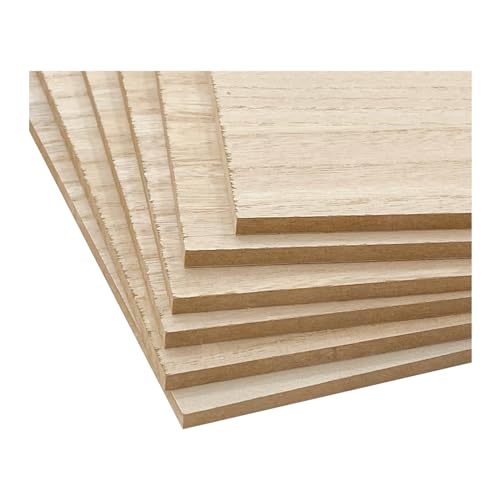 6 Pack MDF Wood Boards 10"x10"-1/4th inch Thick Wooden Planks, Double Sided Veneered MDF Sheet for Homemade DIY Crafts - WoodArtSupply