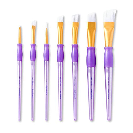 White Taklon Angular Brushes Super Value Pack By Craft Smart 7 piece CraftsMart