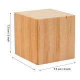 4PACK Wooden Blocks for Crafts, Unfinished Wood Cubes Blocks, 3 Inch Natural Wooden Blocks, Wood Square Blocks, Wooden Cubes for Arts and Crafts and PONGJA
