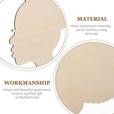SEWACC Mother's Day Wood Chips Unfinished Wood Chip Wooden Ornaments Unfinished Wood Cutout Mother Gifts African Women Wood Cutout Mom Girl Gift DIY SEWACC
