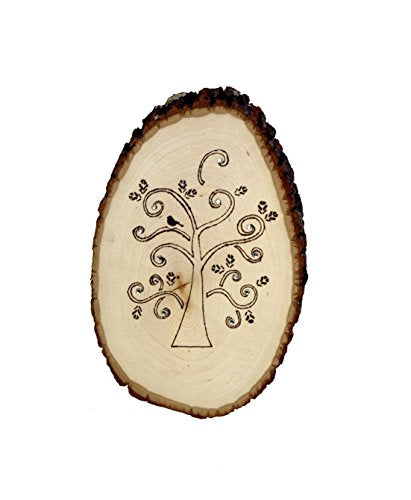 Walnut Hollow Basswood Round, Small 5-7" wide with Live Edge Wood (Pack of 1) - For Wood Burning, Home Décor, and Rustic Weddings - WoodArtSupply