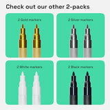 ARTISTRO 2 White Acrylic Paint Pens for Rock Painting Ceramic Wood Glass Tire Plastic - 0.7mm Extra Fine Tip Paint Markers Ideal for Labeling DIY ARTISTRO