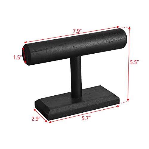 Ikee Design Wooden Jewelry Holder Display Stand for Selling, Bracelet Scrunchies Holder Display for Store, Showcase and Home, Antique Black Color, Ikee Design