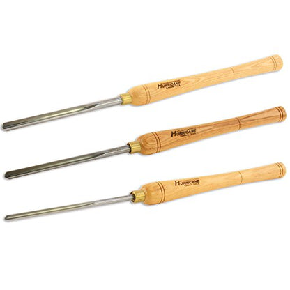 Hurricane Turning Tools, HSS, 3 Piece Bowl Gouge Set (1/4", 3/8" and 1/2" Flute), Standard Series Woodturning Tools - WoodArtSupply