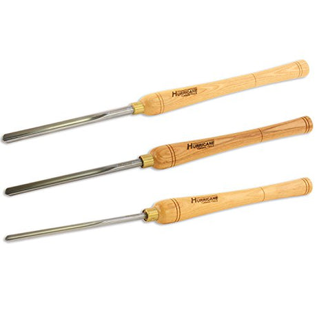 Hurricane Turning Tools, HSS, 3 Piece Bowl Gouge Set (1/4", 3/8" and 1/2" Flute), Standard Series Woodturning Tools Hurricane Turning Tools