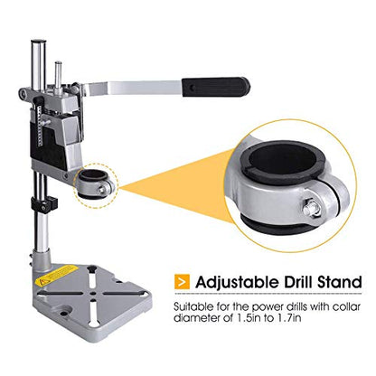 Drill Stand for Hand Drill Universal, Universal Adjustable Drill Press Clamp, Heavy Duty Drill Press Holder Workbench Repair Tool Bench Clamp, - WoodArtSupply