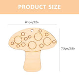 Healifty 10pcs Unfinished Wood Slices Mushroom Wood Cutouts with Twine Discs Wooden Ornaments DIY Crafts Hanging Embellishments Decoration for Healifty
