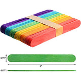 Okllen 1000 Pack Colored Craft Sticks, 6 Inch Wooden Popsicle Sticks, Ice Pop Ice Cream Sticks Jumbo Wood Sticks for Kids' Art, DIY Projects, Home Okllen
