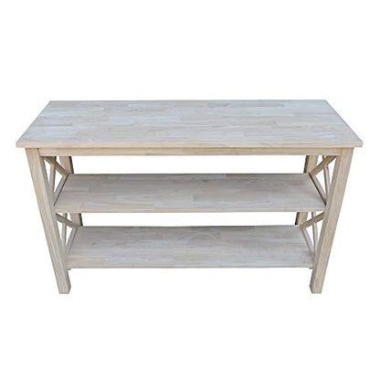 International Concepts Hampton Console or Sofa Table Unfinished