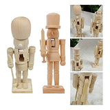Sizet Unfinished Wood Nutcracker Ornaments Unpainted Mini Wooden Figurines, Set of 6 Sizet